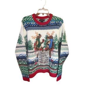 Blizzard Bay Womans reindeer Xmas Sweater Sz M